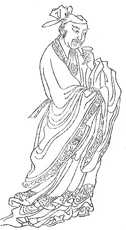 杜牧画像，出自《晚笑堂画传》